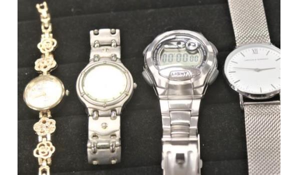8 diverse horloges w.o. BOSS, CASIO, CURREN enz